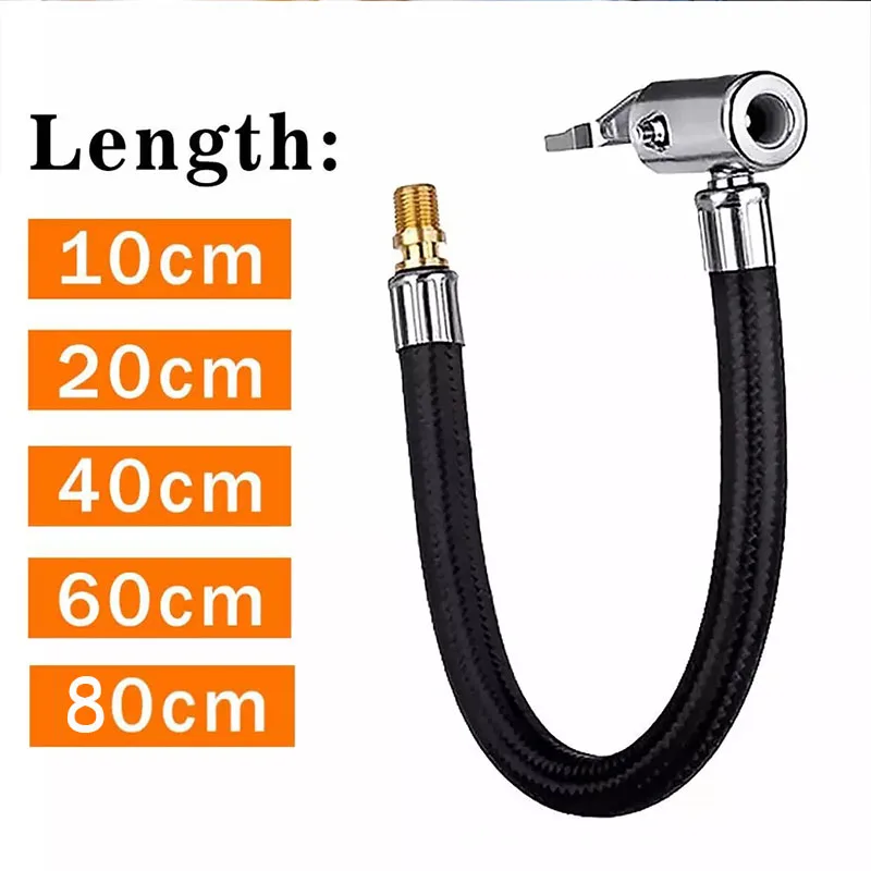 

1Pc Tire Inflator Hose 10/20/40/60/80cm Car Mounted Inflation Pump Extension Pipe Bike Motorcycle Air Pump Chuck Connecting Hose