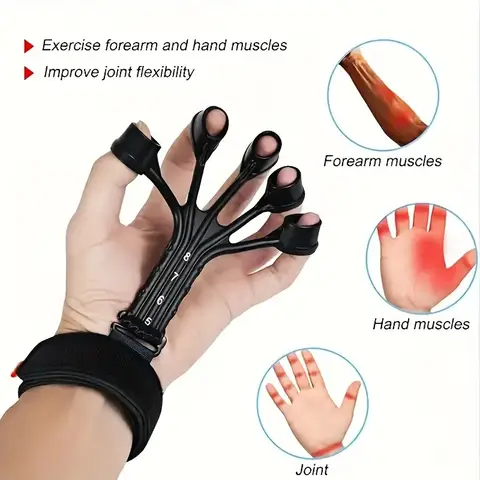 1-piece silicone finger clamp - handheld hand and forearm muscle training device, finger grip strength training