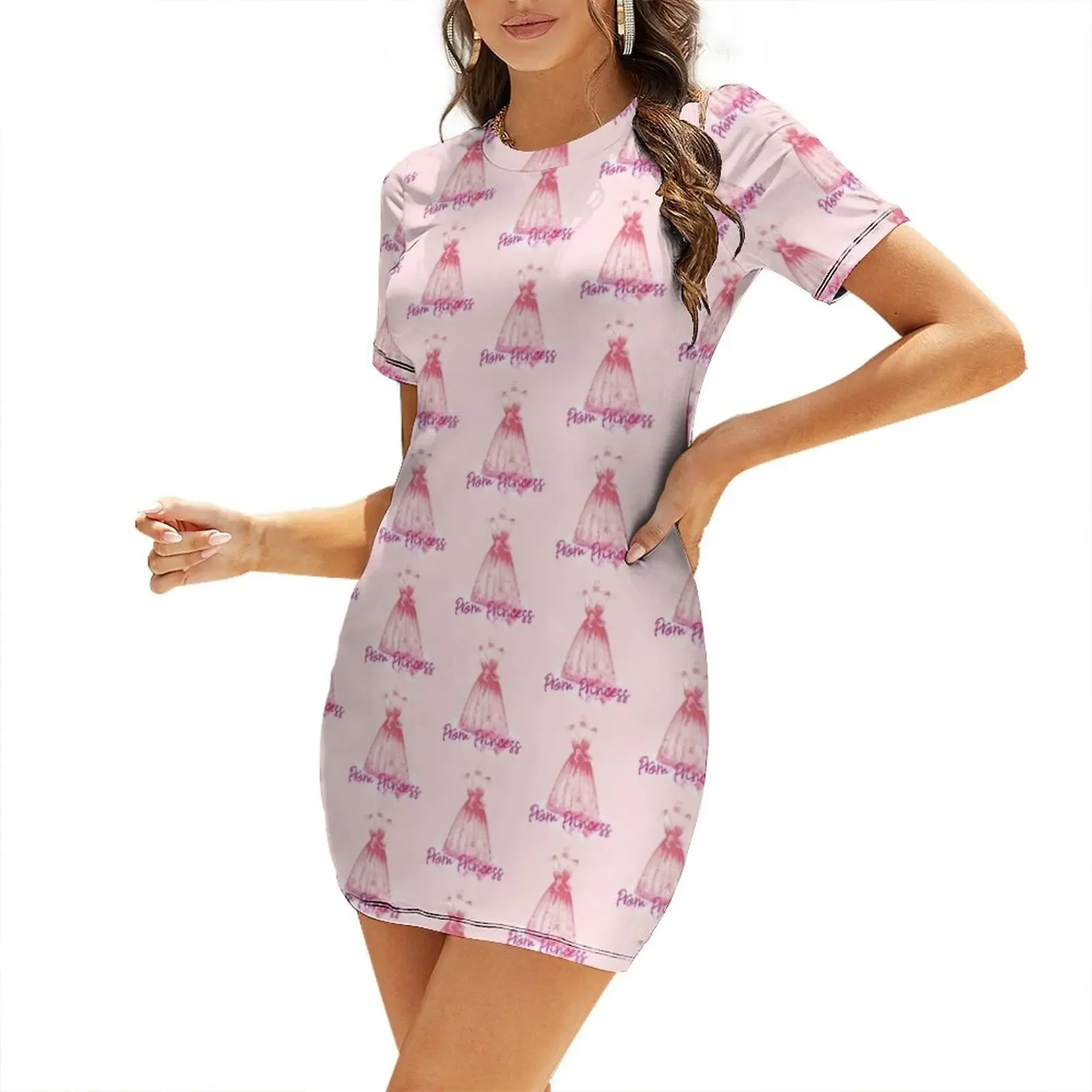 

Pink Prom Princess (on Lt. Pink) Short-Sleeved Dress clothes Dress
