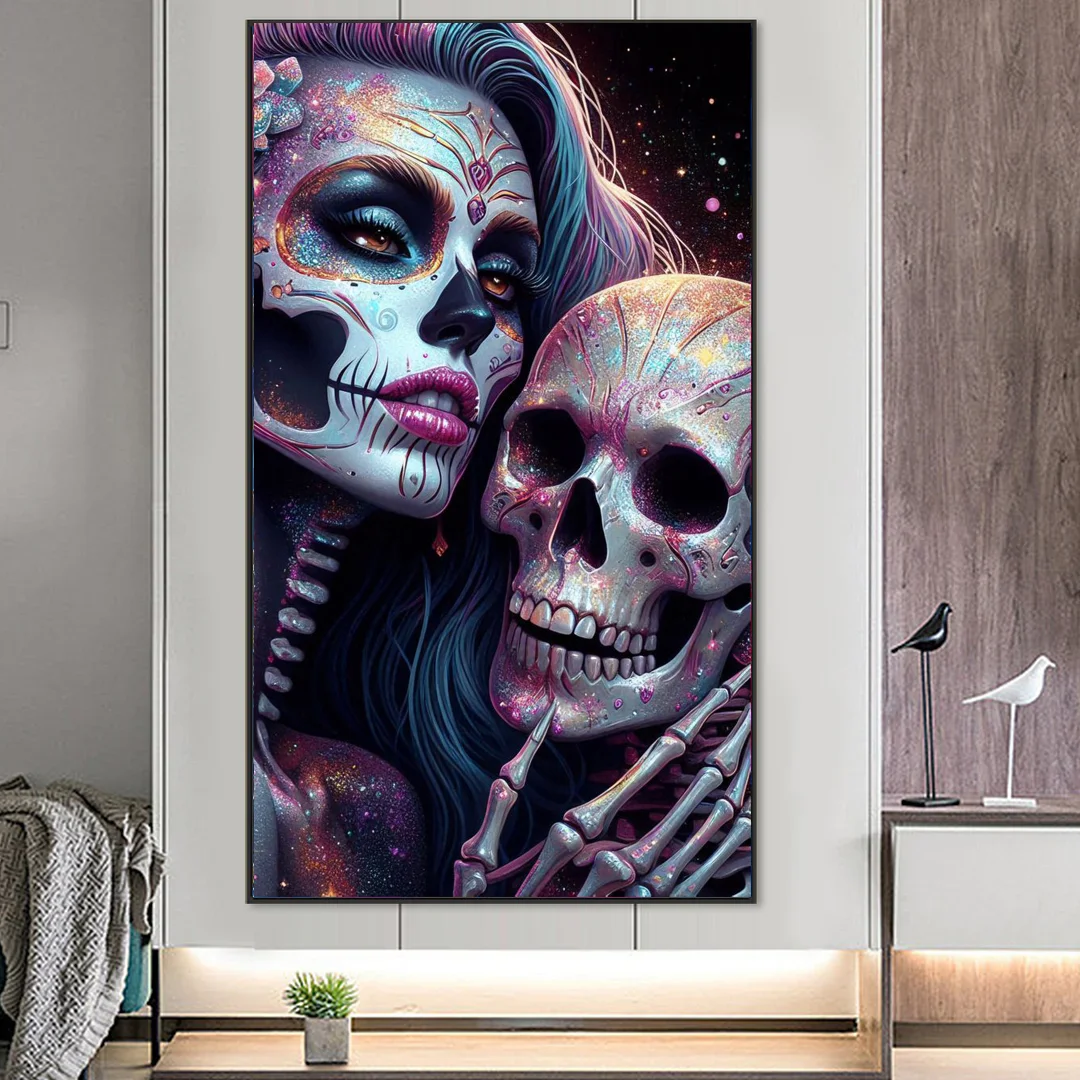 

Tattooed Woman and Skull DIY 5D Diamond Painting New 2026 Full Square Round Drill Mosaic Diamond Art Embroidery For Home Decor