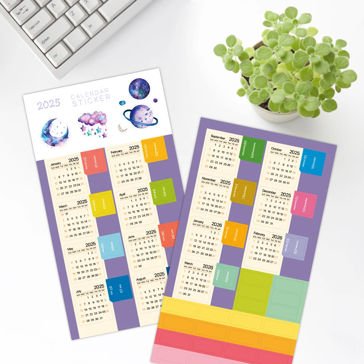 2025 Calendar Index Stickers Mini Calendar Sticker Monthly Daily Planner Notebook Index Stickers Bookmark Journal Index Tabs