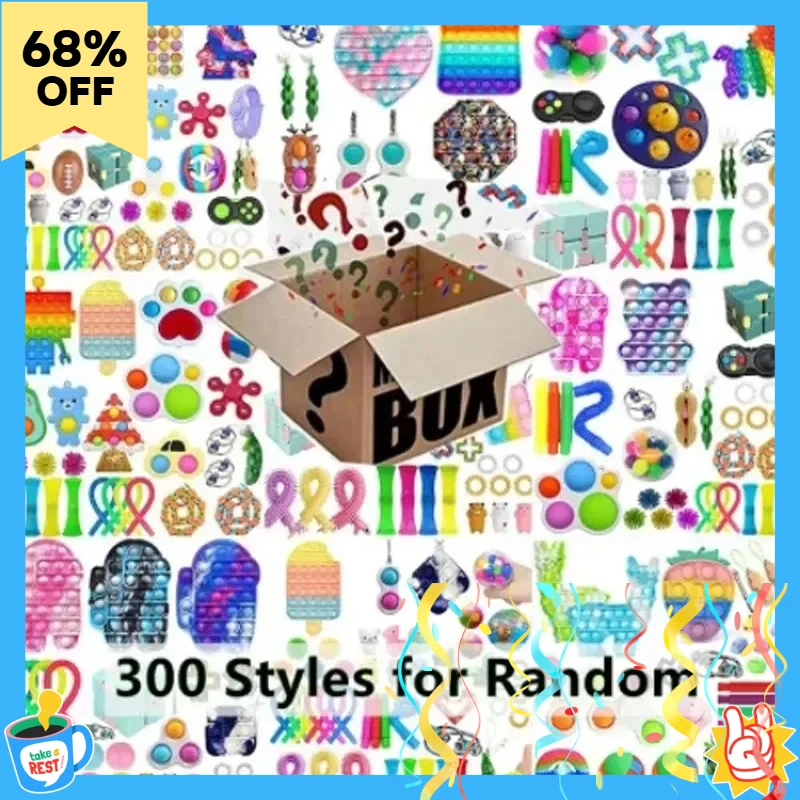 Mystery Fidget Toy Set 6-50PCS, Random Surprise Pack with 300 Assorted Stress Relief Toys for Kids - Detail 1