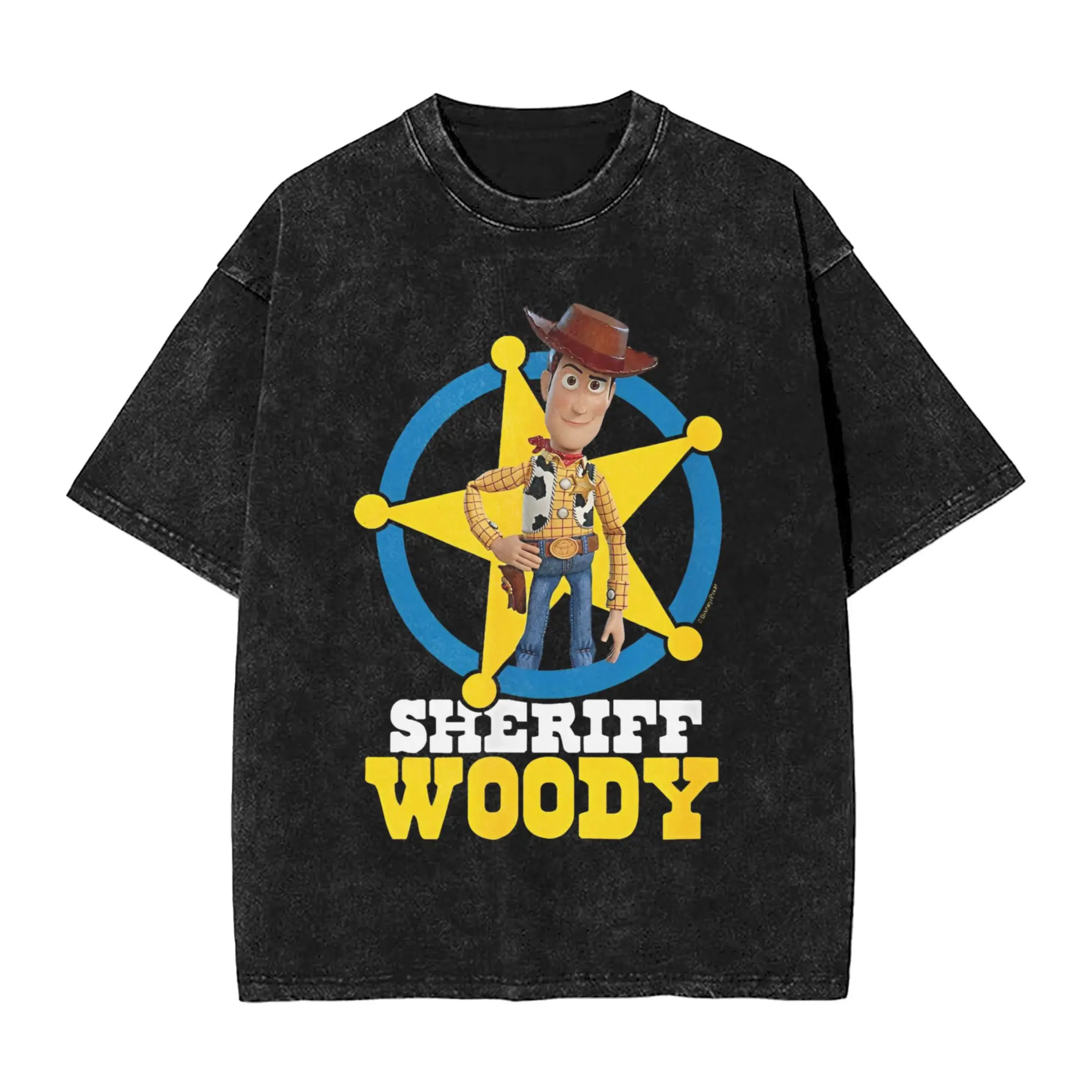 Toy Story Sheriff Woody Men's T Shirts Washed  Novelty Tee Shirt Short Sleeve O Neck T-Shirts Pure Cotton Gift Idea Clothes