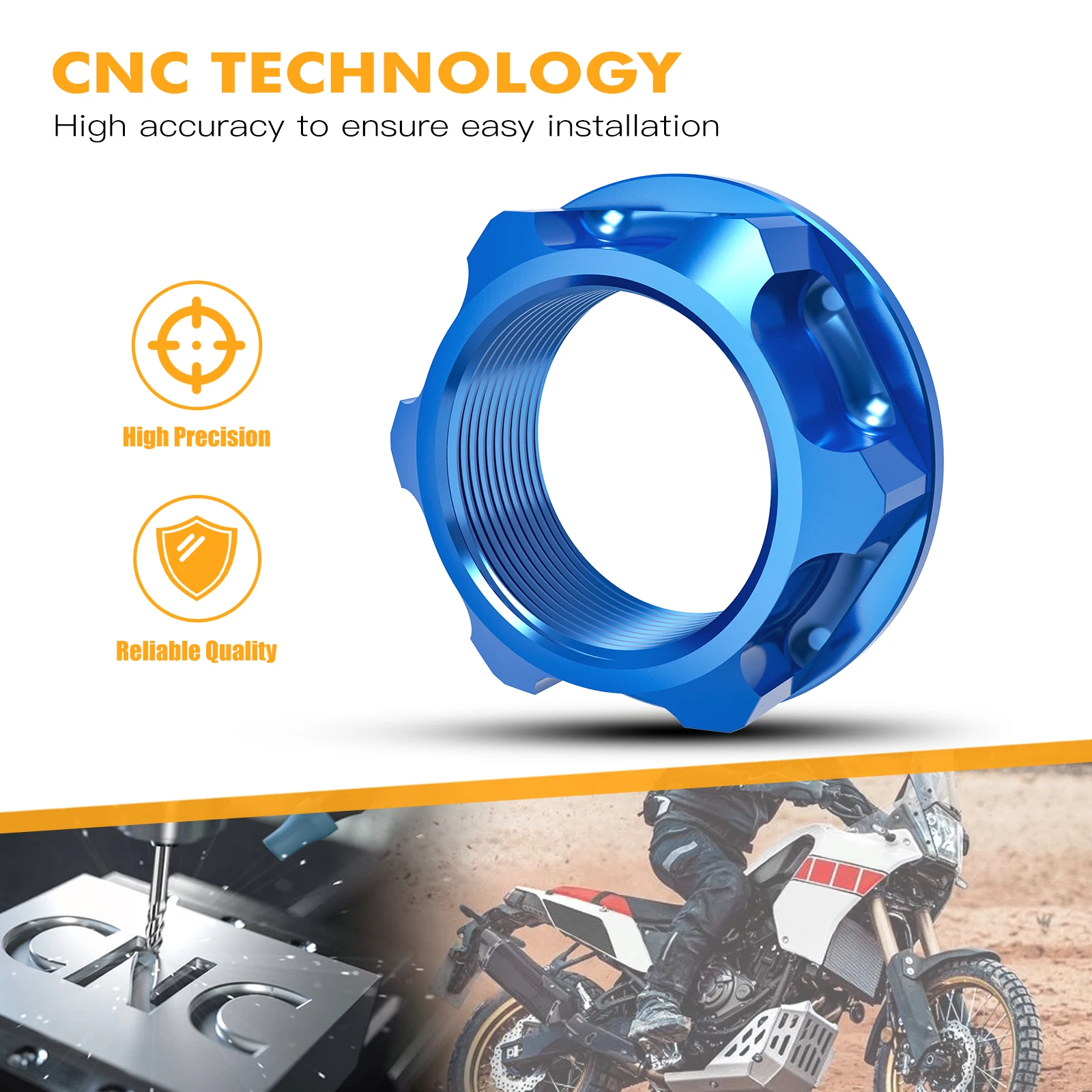 Écrou de tige de direction de Motocross, pour Yamaha YZ125 YZ250 YZ250F YZ450F YZ400F YZ426F YZ125X YZ250X YZ250FX YZ450FX WR250F WR450F YZ WR