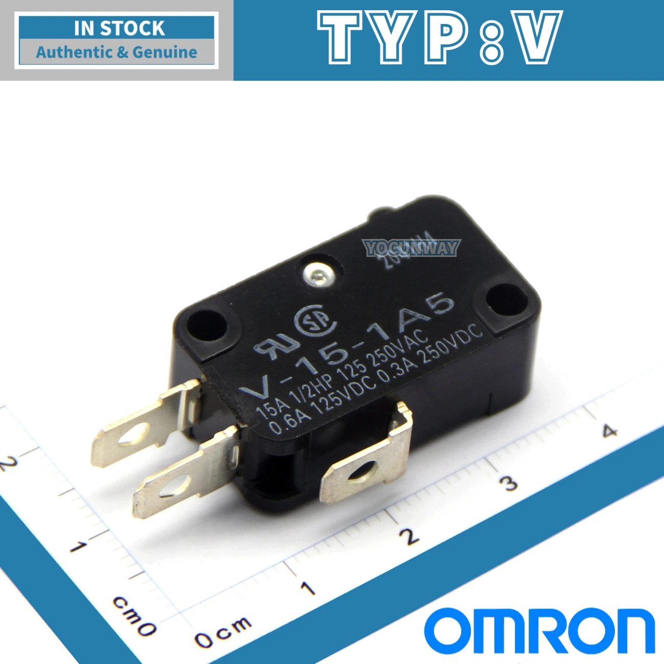 New Authentic Original OMRON Large Micro Switch V-15-1A5 1B5 1A6 1B5 1C25 9A5 105 1B6 151 152 153 154 155 156 103-1A4-T