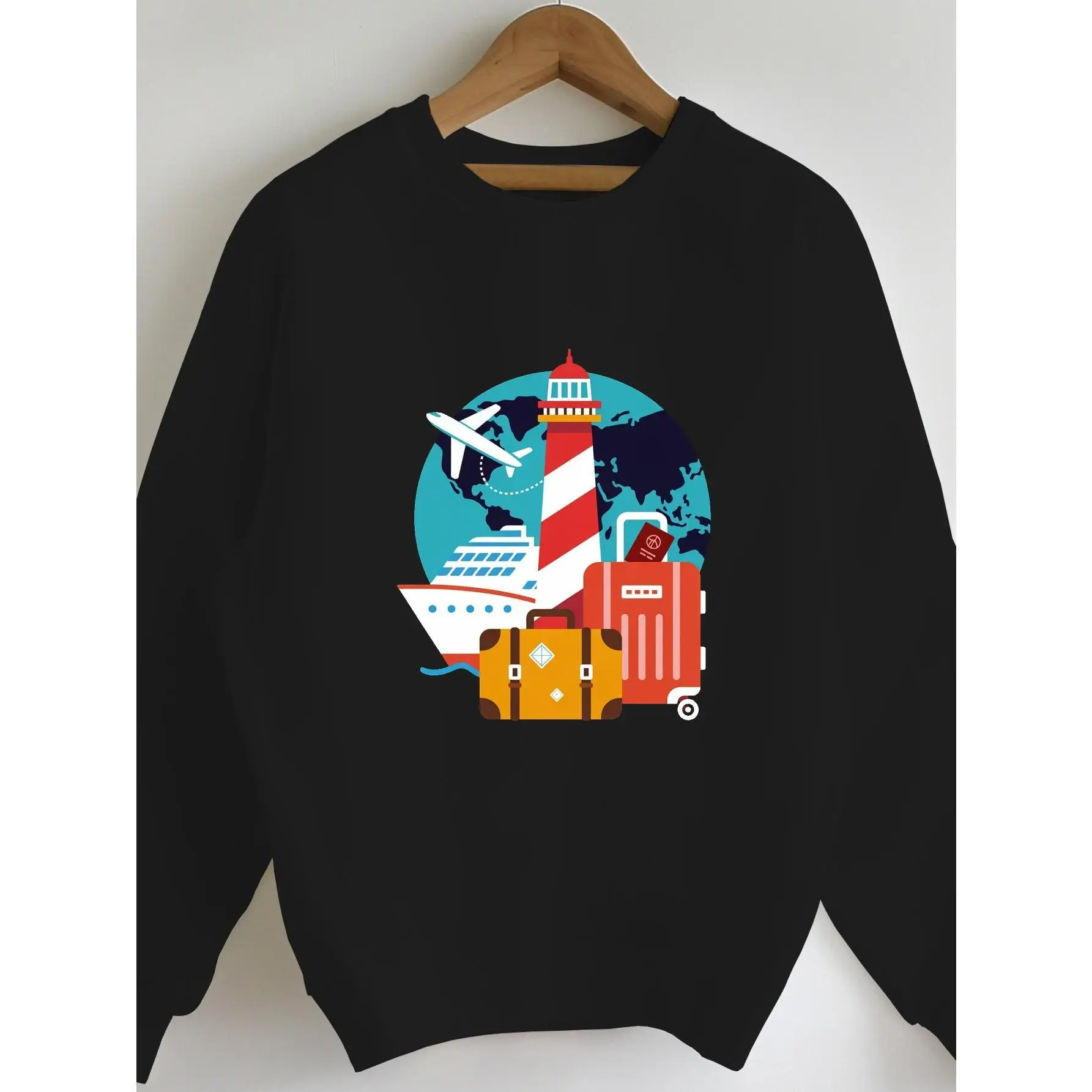 

Traveler Sweatshirt Women's Globetrotter Crewneck Pullover for Vacation Holiday Gifts