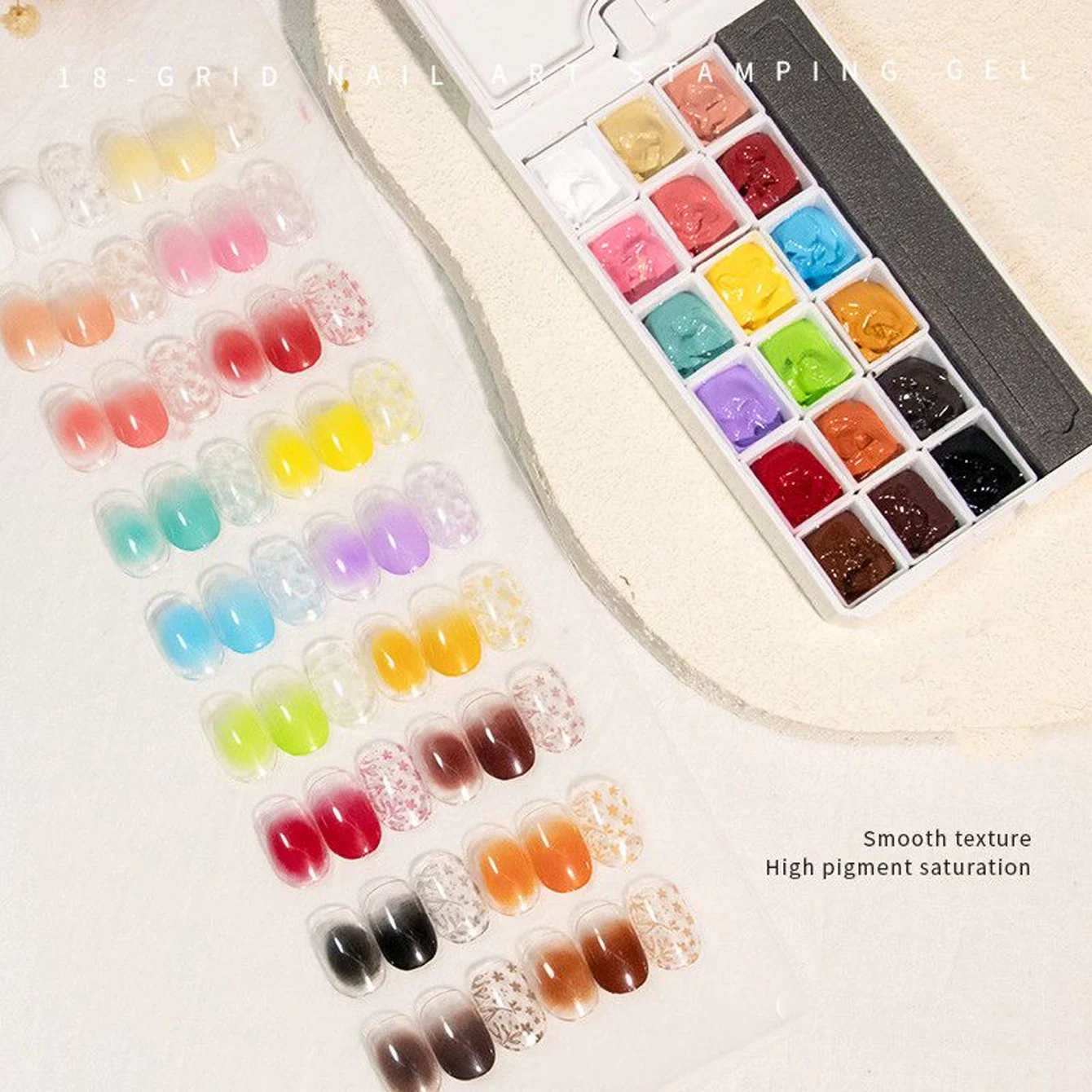 18-Farben-Malpalette Neue Monet-Blumen-Malpalette, Transfermalerei, Blumengel-Lack, geeignet für den DIY-Einsatz im Salon – Detail 2