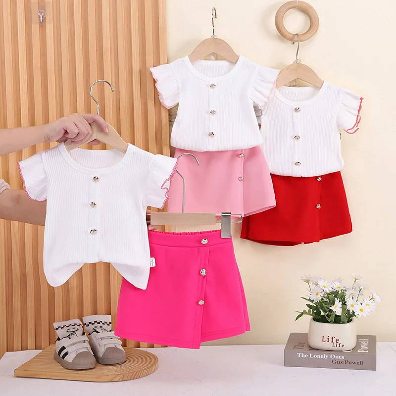 New Summer Baby Clothes Suit Kids Girls Clothing Suit Children Casual T-Shirt Shorts 2Pcs/Sets Infant Costume Toddler Tracksuits