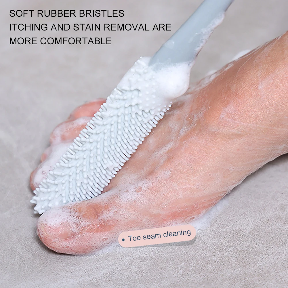 Comfort Grip Toe Washer Brush Ergonomic Design Foot Wash Aid For Shower