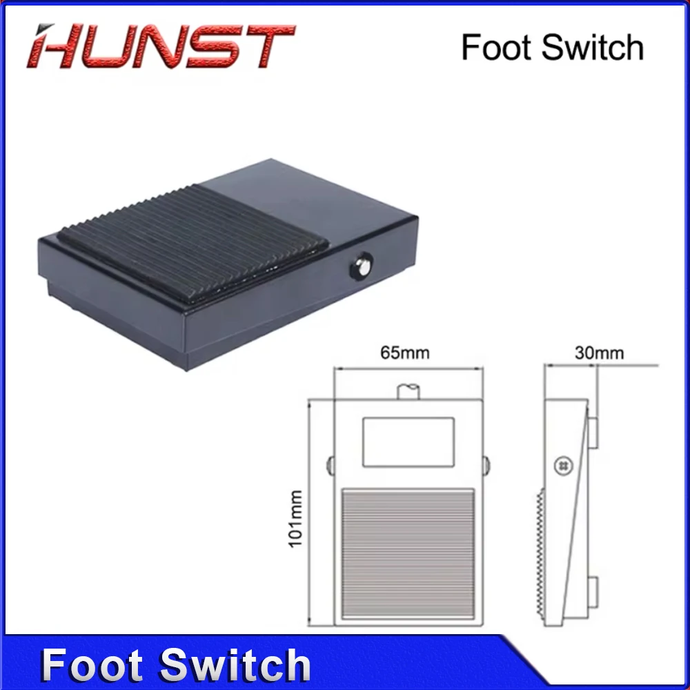 HUNST Interruptor de pie de metal TFS-1 10A 250VAC Longitud de línea 1,9 M Pedal pequeño de reinicio automático