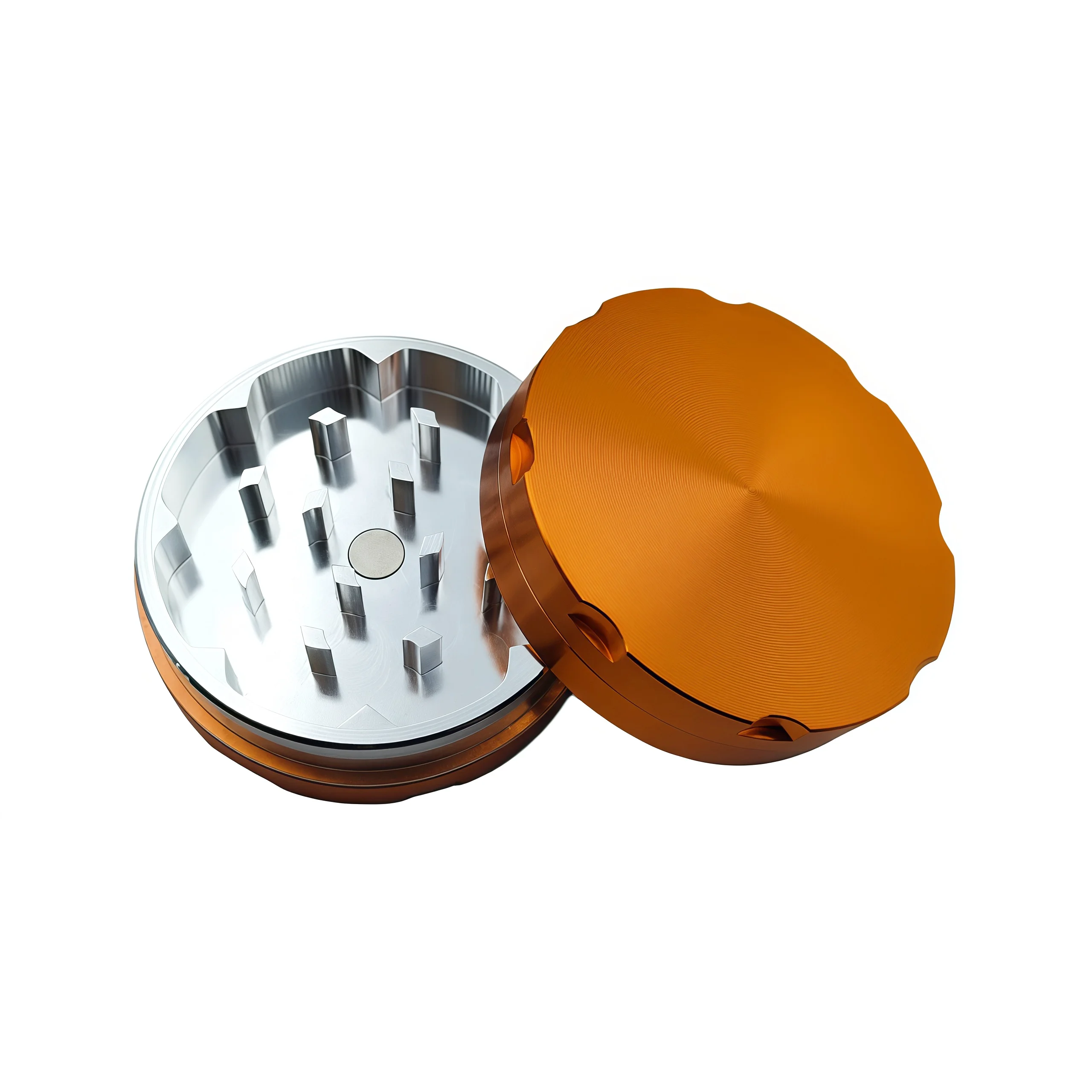 2-Layer 50mm Tobacco Grinder with Anti-Slip Design, Die-Cast Grinding Teeth Magnetic Closure,Herb Grinder,Smoking acce