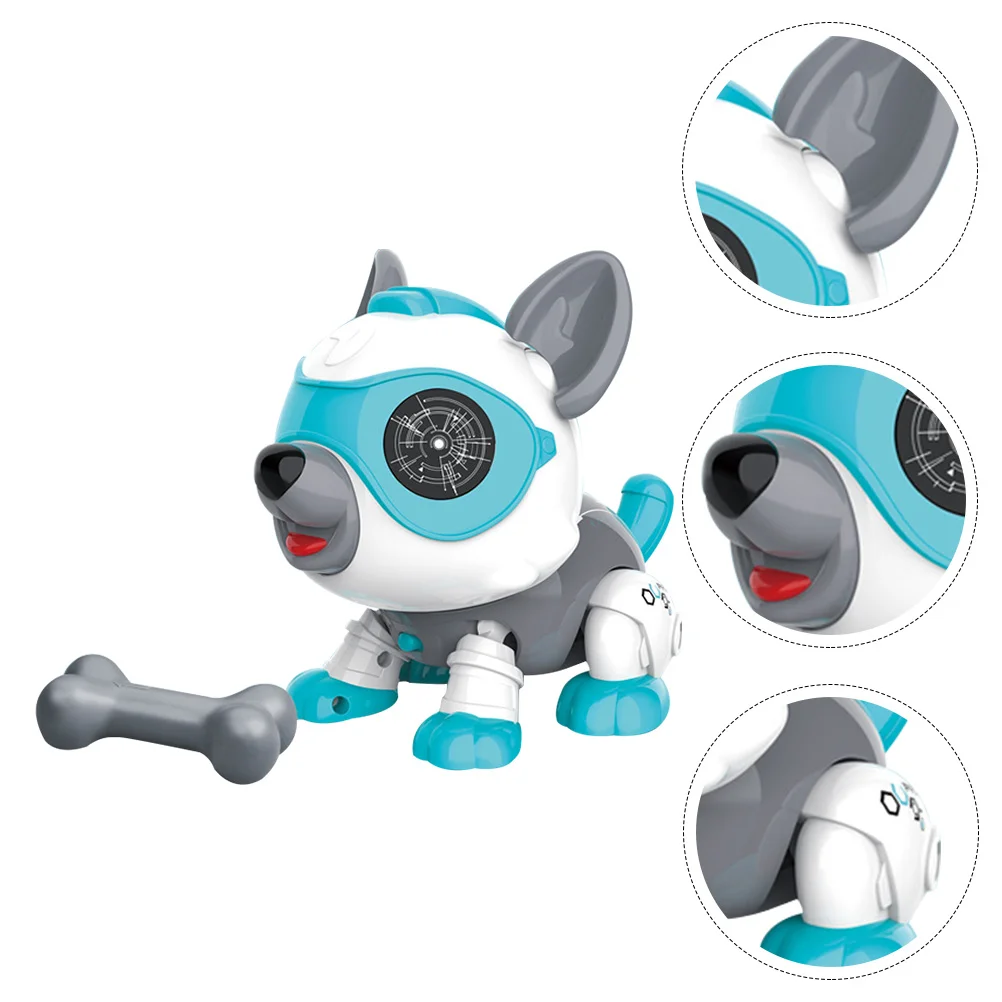 Robô cão brinquedo andando brinquedos educativos das crianças criança controle de voz abs elétrico diy