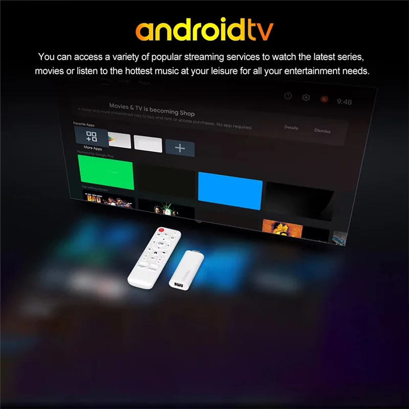 Líder-Android 14,0 TV Stick 4K Mini TV Stick WIFI BT5.0 Android TV Stick Allwinner H313 Quad Core con control remoto