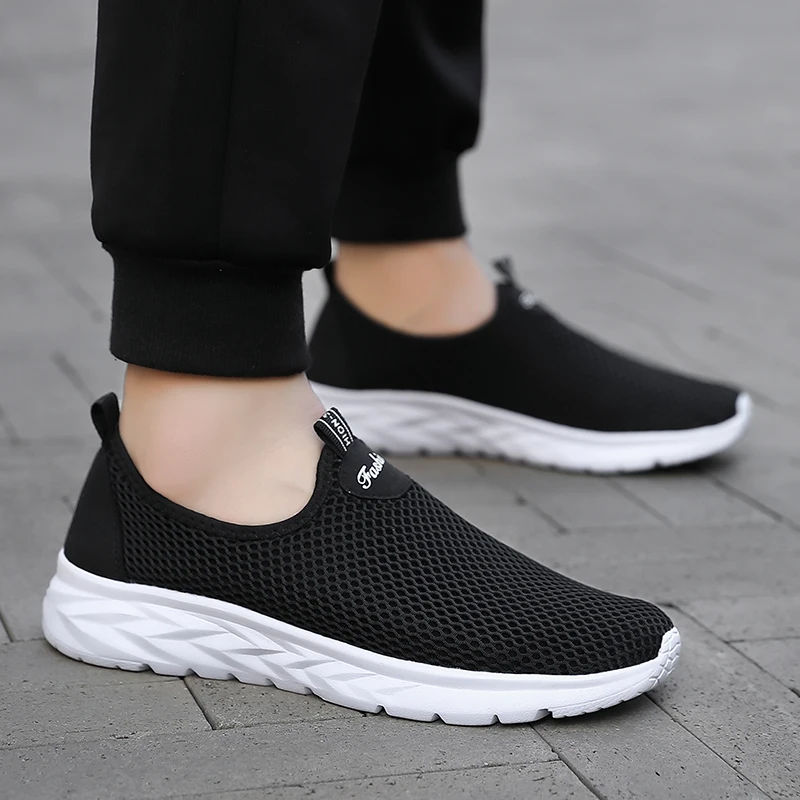 YRZL Sneakers Men Summer Casual Shoes Men Mesh Breathable Outdoor Non Slip Sports Shoes Slip on Loafers for Men Pius Size 39-46