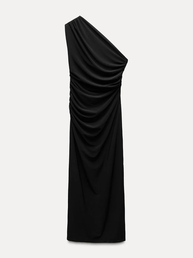 Lente nieuwe collectie dames asymmetrische Svel lange Bla Midi Dr Street Sle casual Faion voor jonge vrouwen