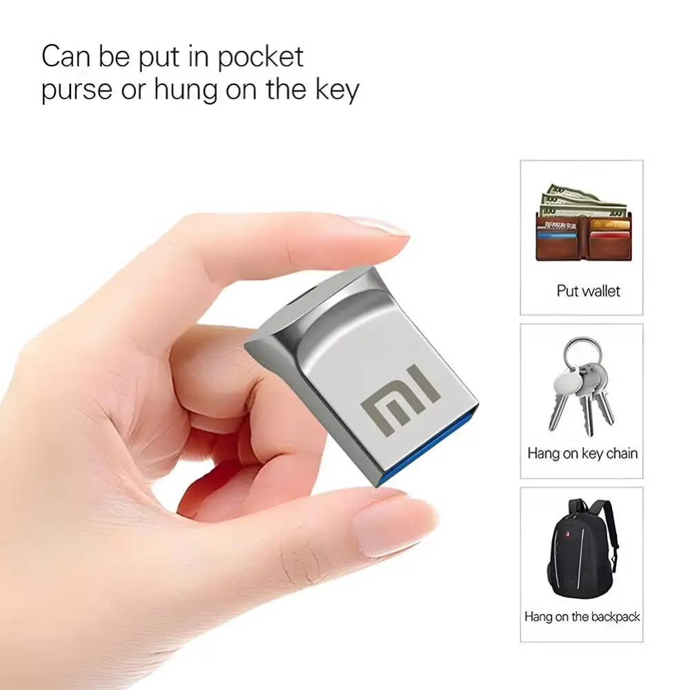 Xiaomi Mini U Schijf Draagbare Usb Geheugen 2Tb 1Tb 512Gb Flash Drives Metalen Usb 3.0 Type C Hoge Snelheid Waterdichte Pen Drive Stick