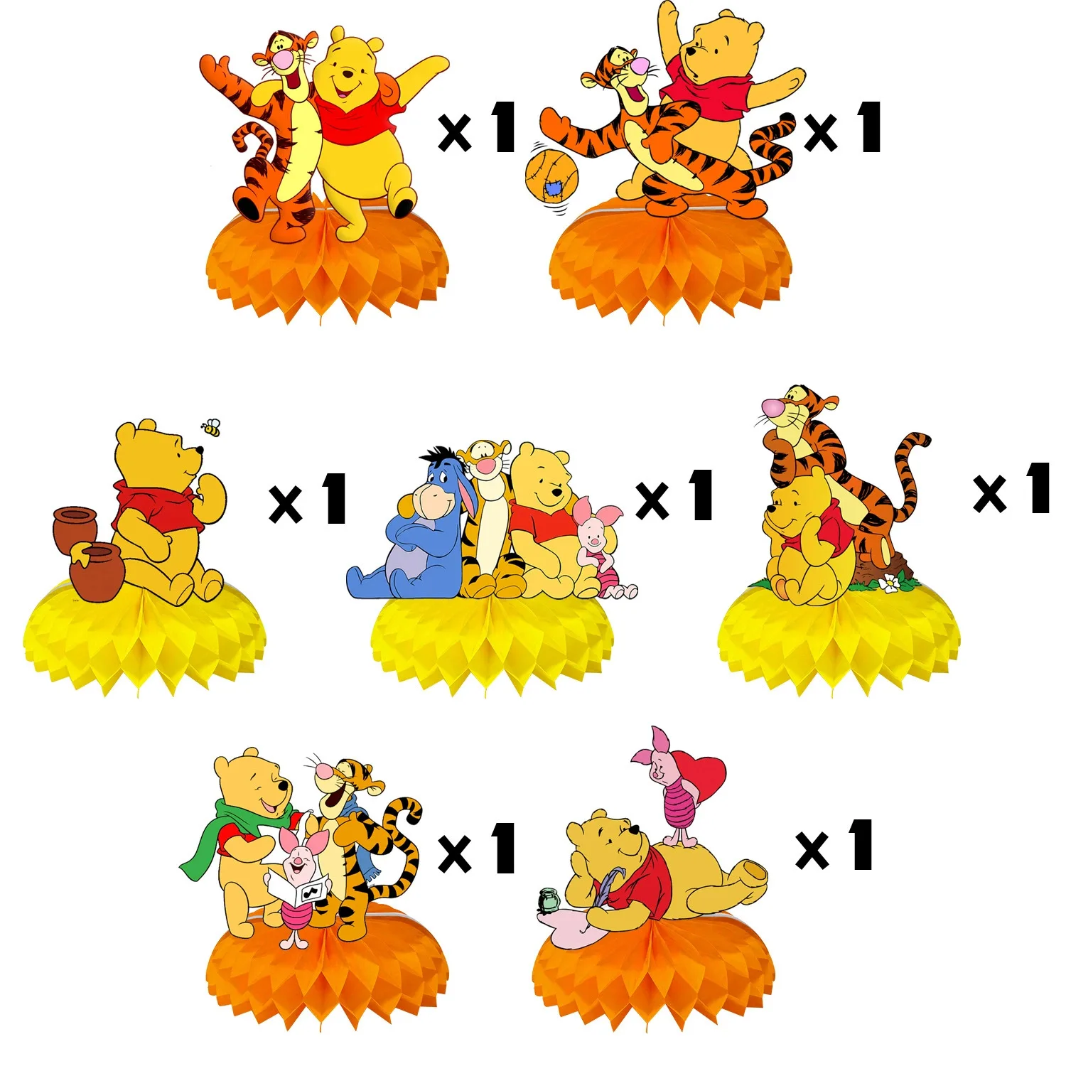 طاولة منبثقة ورقية على شكل قرص العسل من ديزني ويني ذا بوه للحفلات والمهرجانات وأعياد الميلاد وديكورات المشهد ودعائم الصور #5