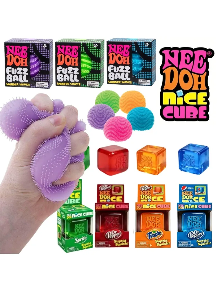 Schylling NeeDoh Fuzz Ball Blind Box Schreibtisch-Deko Stressabbau-Spielzeug Geeignet für Menschen bei Stress Weicher Stressball