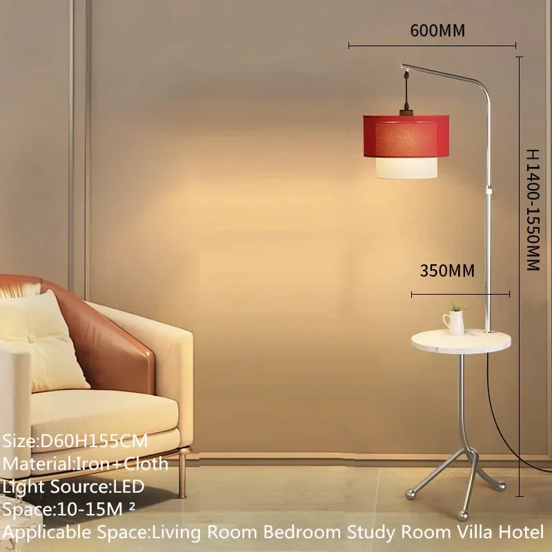 Hongcui Contemporary Floor Lamp Luxury Living Room Bedroom Study Villa Hotel LED Retro Creativity Decorative Standing Light