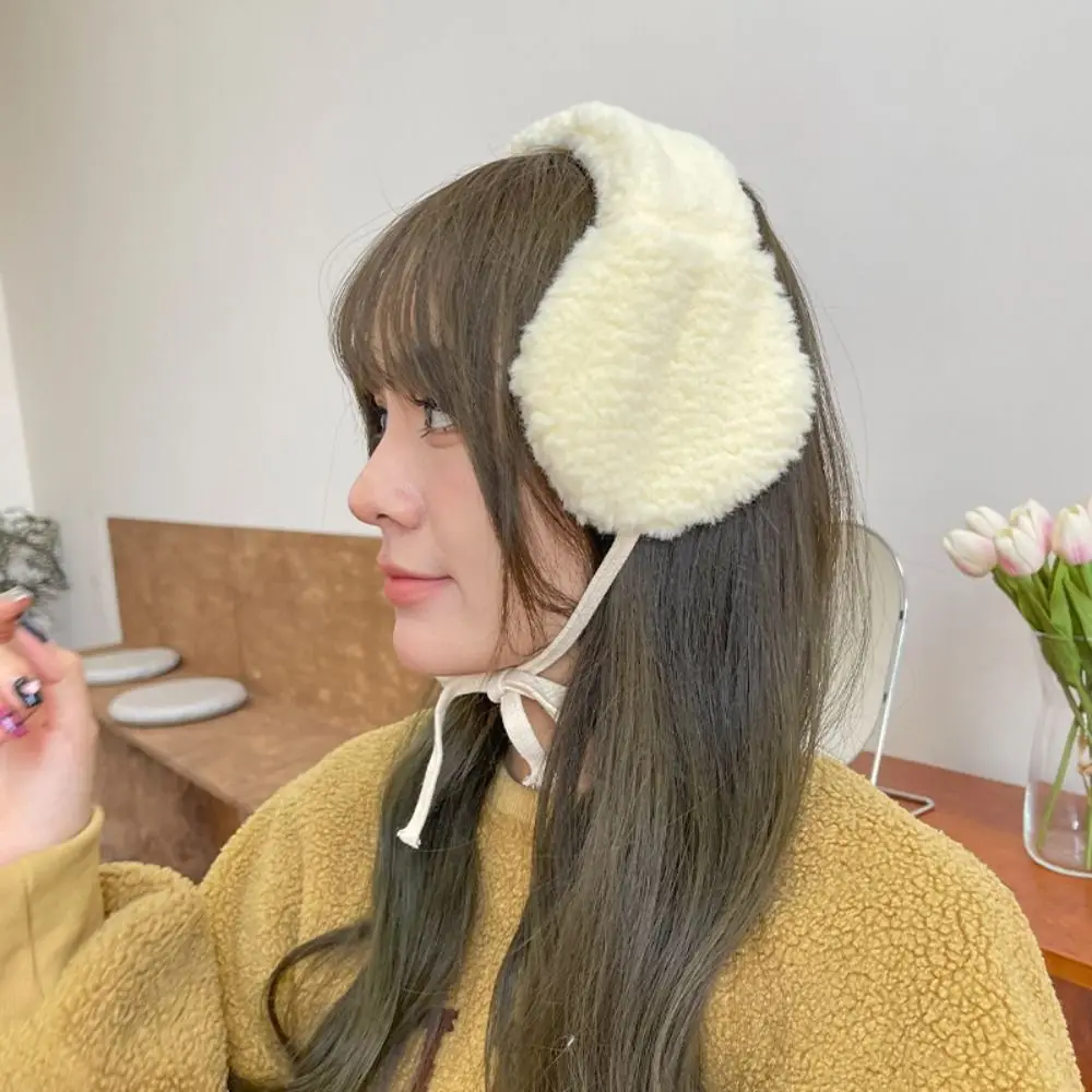 Lovely Korean Y2k Plush Earmuffs Handmade Adjustable JK lolita Earflap Windproof Outdoor Winter Ear Cover Girl