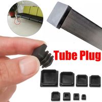 10pc Black Plastic Steel Square Pipe Plug Furniture Accessory Leg Plug Anti Slip Feet Protector Pad Plastic Square Tube Cap Plug
