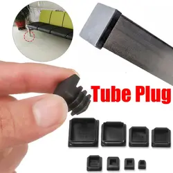 10pc Black Plastic Steel Square Pipe Plug Furniture Accessory Leg Plug Anti Slip Feet Protector Pad Plastic Square Tube Cap Plug