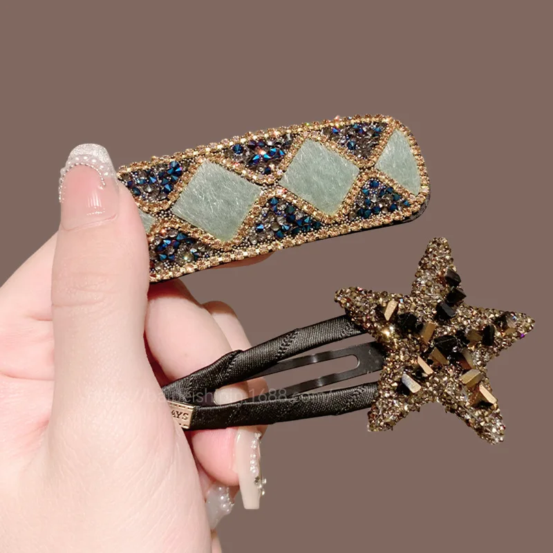 Flash diamond little star hairpin advanced sense 2025 new bangs clip temperament versatile side clip bb clip headgear hairpin