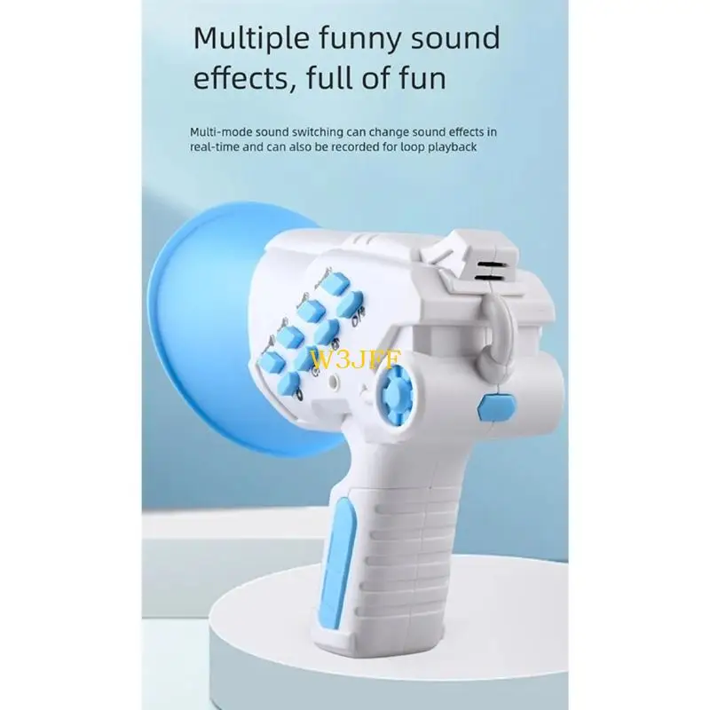 W3JF Trocador voz portátil Megafone Gravador alto-falante portátil com múltiplos efeitos para festas, pegadinhas viagem