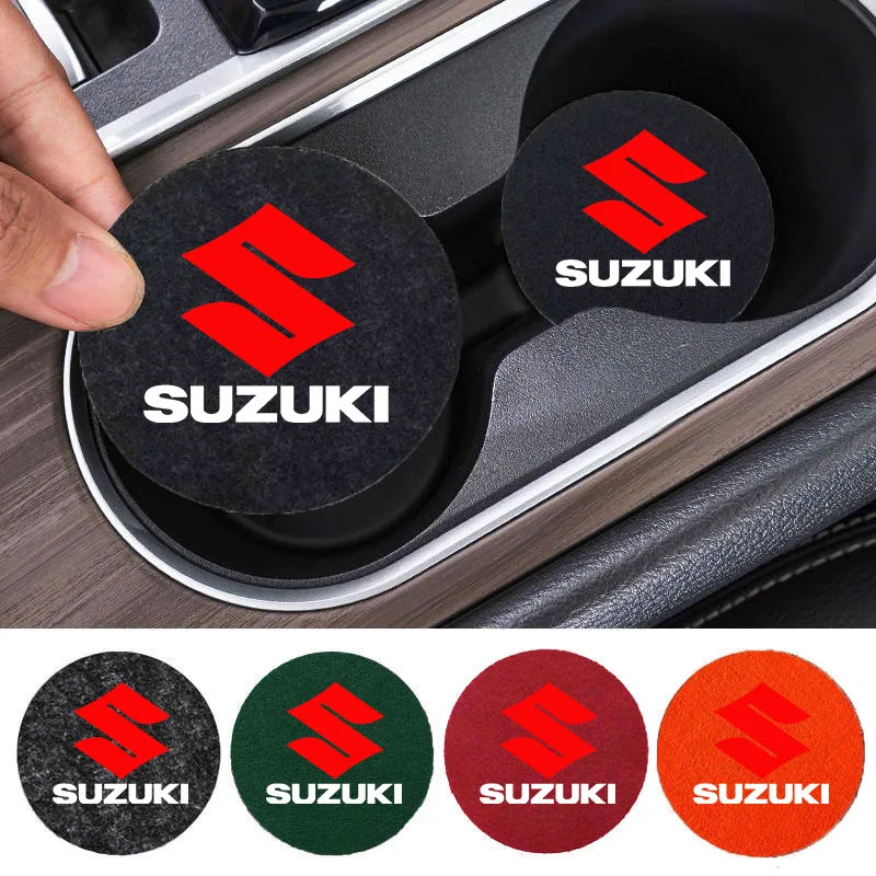 Car Coaster Water Cup Slot Non-Slip Mat felt Pad Cup Holder Mat for Suzuki Samurai S-Cross SX4 Swift XL-7 Liana Spresso Celerio