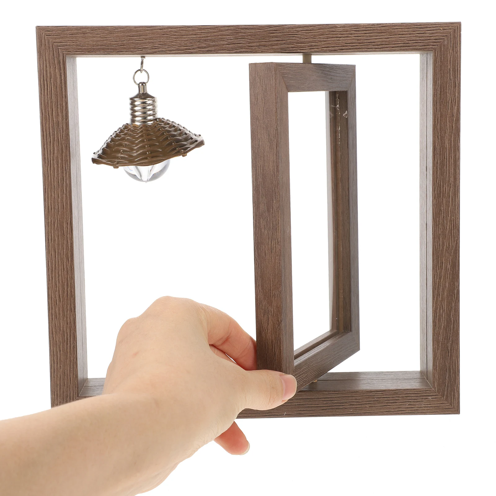 

Stylish Wooden Rotating Photo Frame Double-Sided Display Home Decor Bedroom Tabletop Decoration Simple Creative Picture