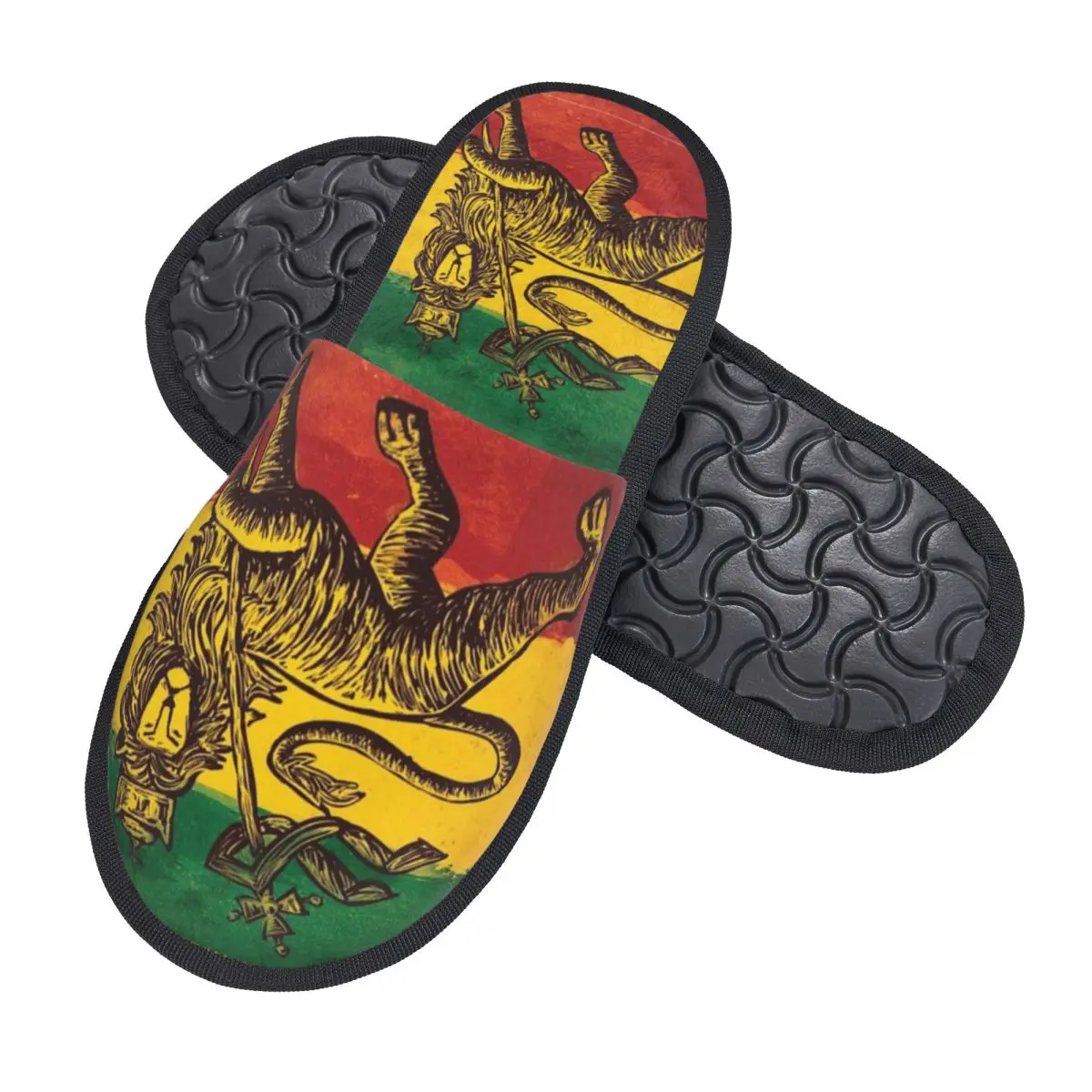 Custom Rasta Flag Lion Of Judah Soft Scuff With Memory Foam Slippers Women Jamaica Rastafarian Reggae Hotel House Shoes