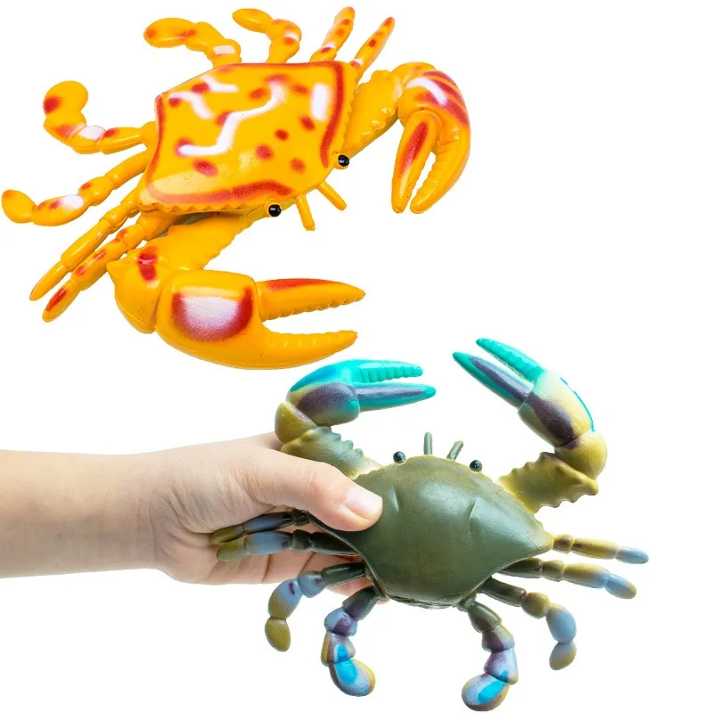 Simulation Crab Toys Figurine Sea Animal Model Cognitive Decompressed Vocal Toy Kids Early Education Funny Toys Home Decor