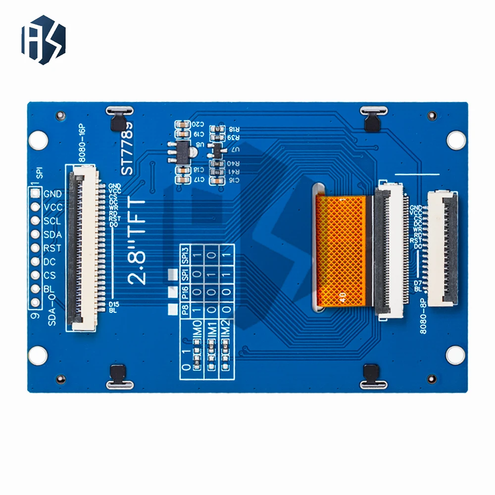 شاشة IPS TFT مقاس 2.8 بوصة (240 × 320) - محرك ST7789V مع واجهة متوازية SPI/8/16 بت لـ Arduino وRaspberry Pi