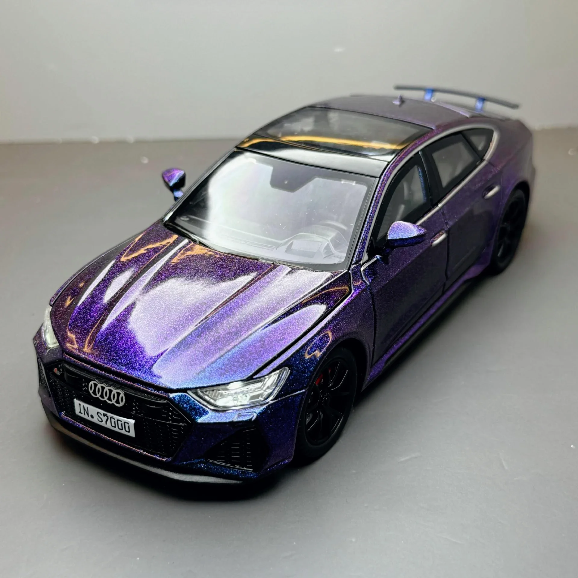 1:24 rs7 sportback liga modelo de carro esportivo som e luz puxar para trás modelo de veículo de metal brinquedos para crianças meninos presentes
