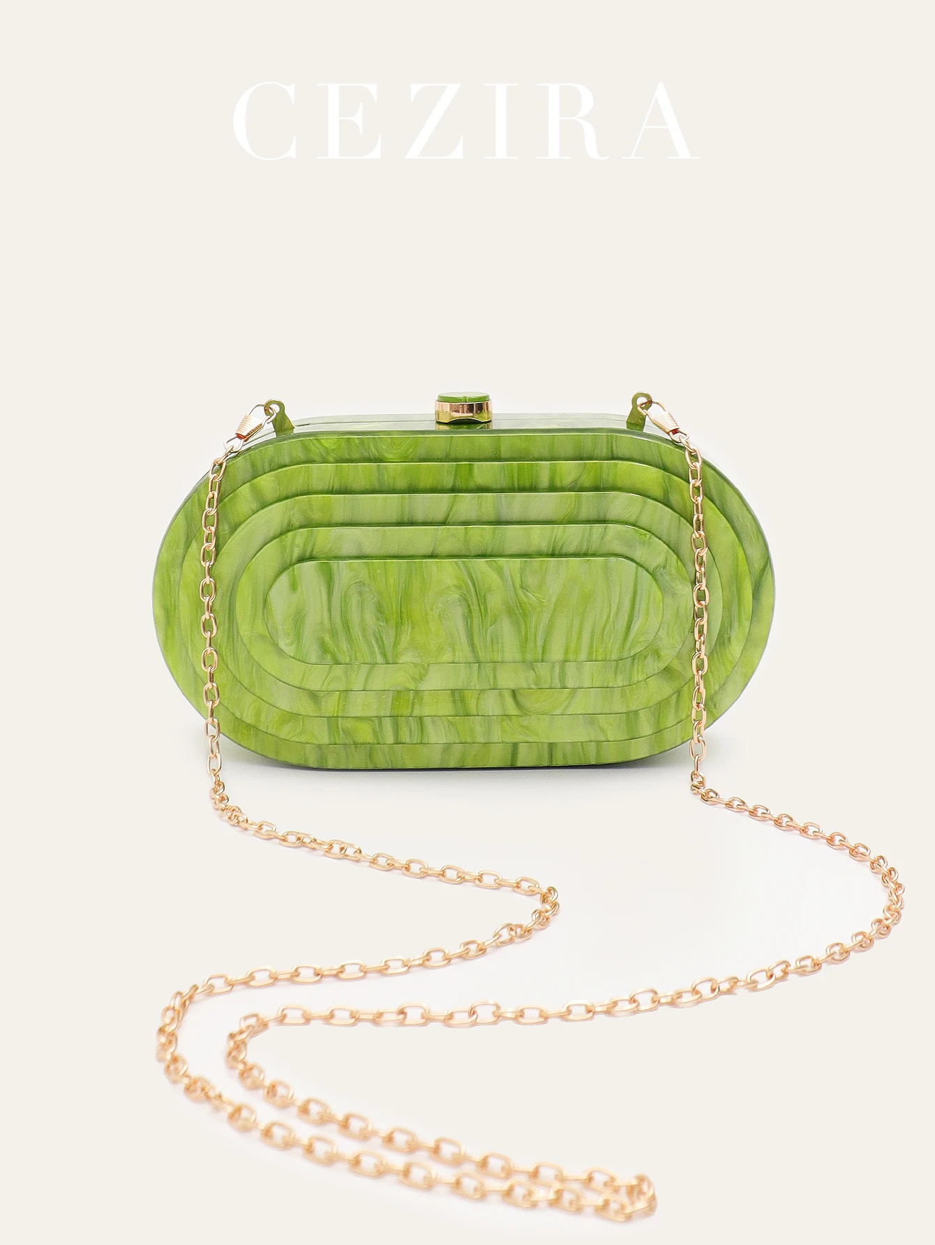 

CR Summer Fashion Acrylic Clutch for Women Elegant Clasp Closure Novelty Shaped Long Chain Evening Bag Glamorous Banquet Purse