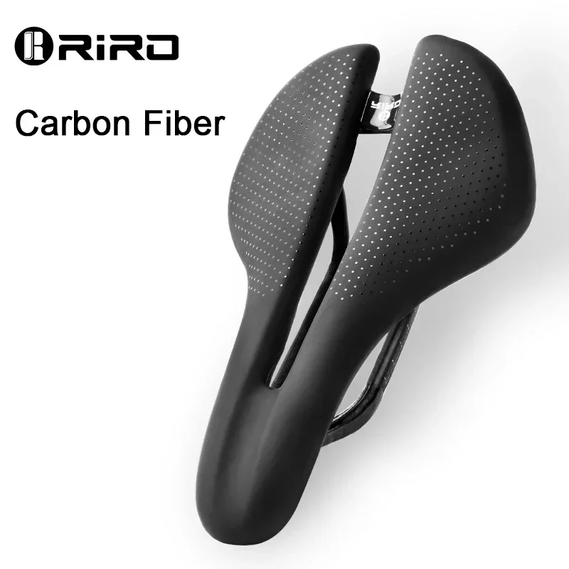 RIRO Full Carbon Fiber Hollow Saddle Lightweight 130g MTB Mountain Bicycle Road Bike Cushion Triathlon Race Bicycle Accessories