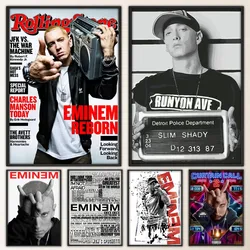 Hot Rapper E-Eminem Poster Fancy Wall Sticker per soggiorno Bar Vintage pittura decorativa centrale