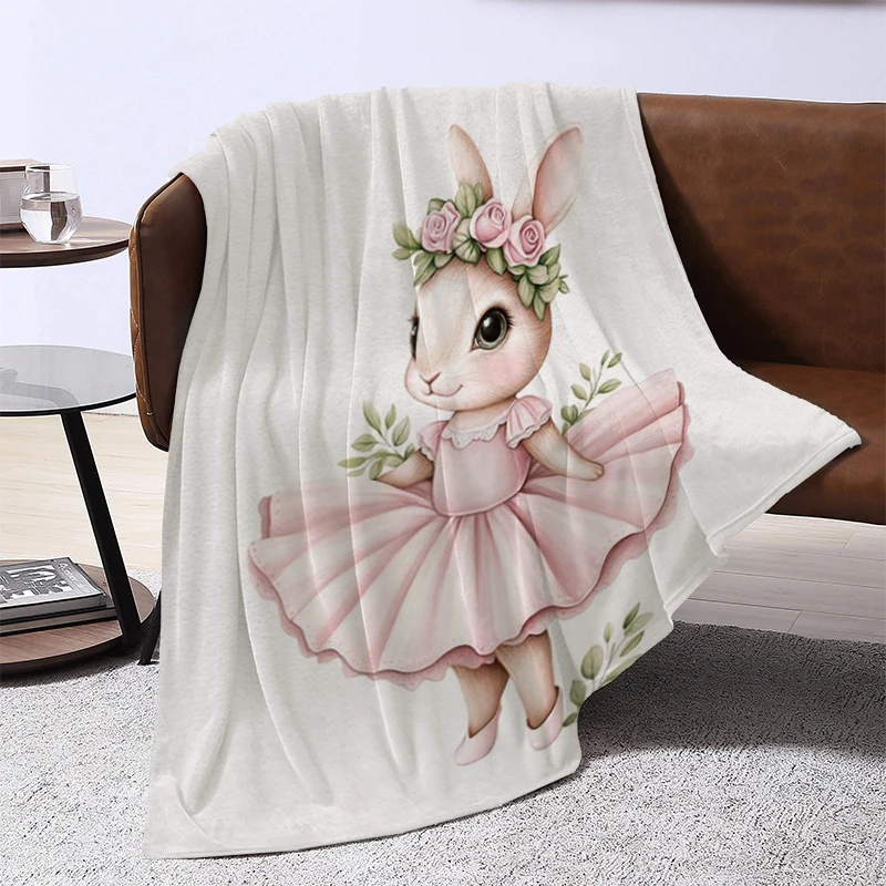 

Cute Ballerina Bunny Ballet Sofa Blankets & Throws for Lounge Microfiber Blanket Fluffy Catnap Plead Cover Pusheen Plush Knee