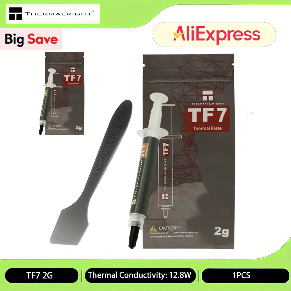 

Thermalright TF7 12.8 W/Mk Термопаста 2 г высокопроизводительная теплоотводящая паста для охлаждения процессора и видеокарты