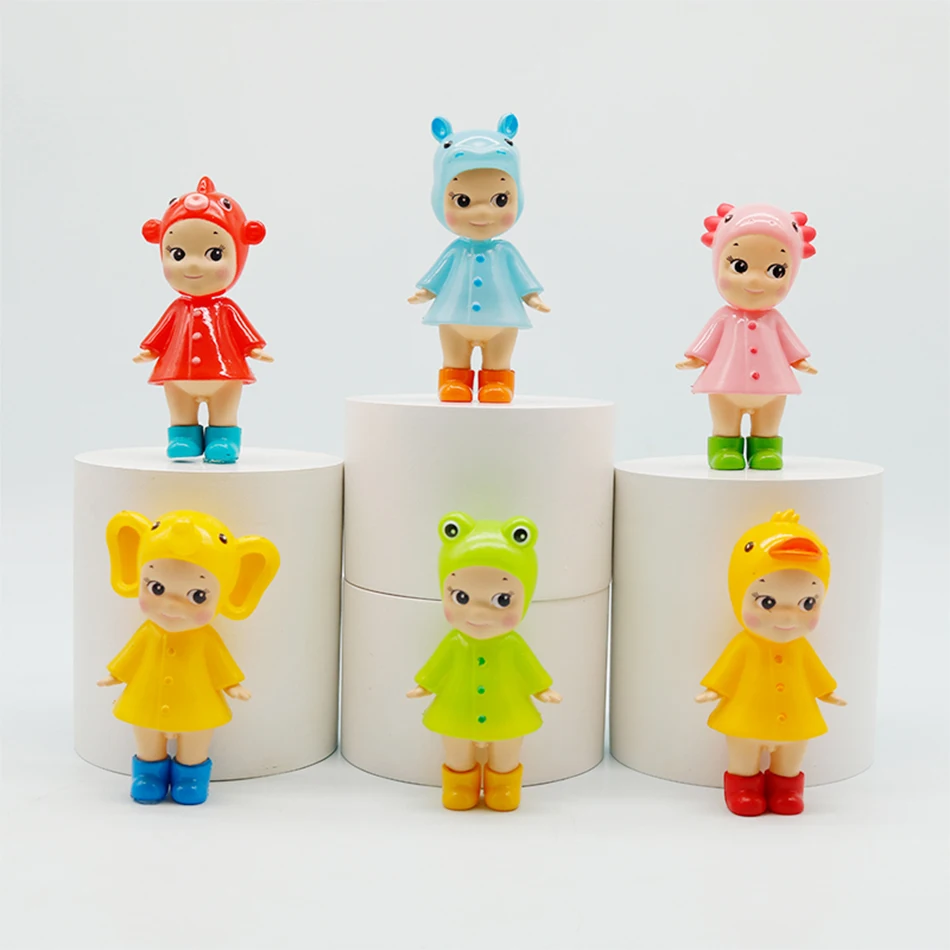 Mini figurine d'ange ensoleillé, série I Love Rainy Day, jouet pour fille, boîte aveugle, modèle grenouille canard poisson rouge, décoration cadeau de noël, nouvelle collection