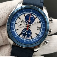 Stylish Men's Dress Watch 6-Hand Movement - Genuine Leather Band Waterproof 50M for Office & Daily Wear