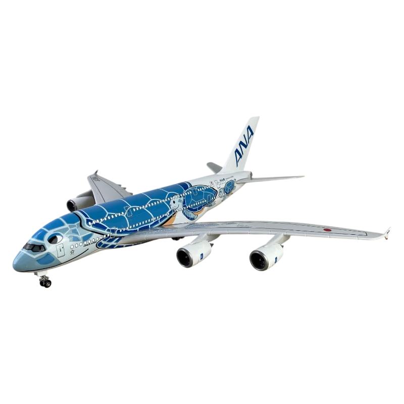 ANA A380 Turtle Livery 1/160 Scale Resin Model, 47cm Super Large Aircraft, Miniature Item, Aviation-Themed Gift for Boys