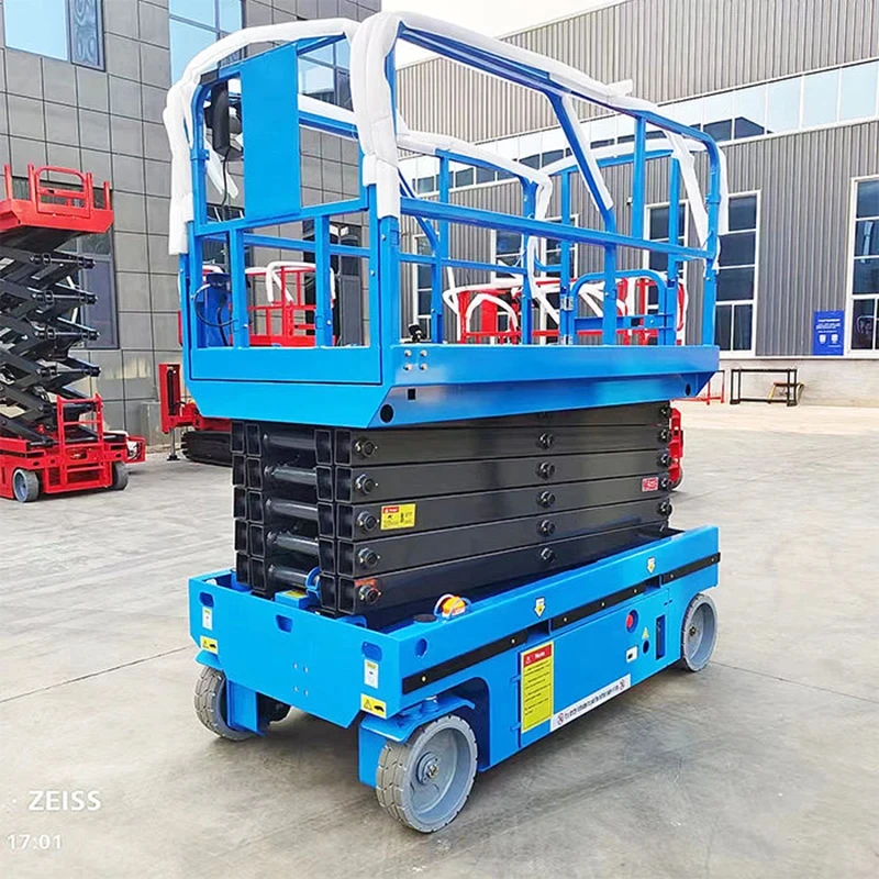 Scissor Lift Electro Aerial Work Platform Mobile Hydraulic Table 200KG Electric Self Propelled 3m 4m 5m 10m 12m 14m