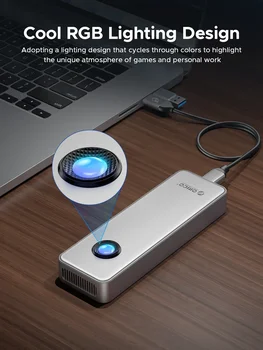 Krabice ORICO RGB 40Gbps USB4 M.2 SSD 8TB s chladicím ventilátorem, PCIe4.0 NVME, hliníková, kompatibilní s Thunderbolt 3/4 10 nejlepší prodej 8TB M2 SSD - №3