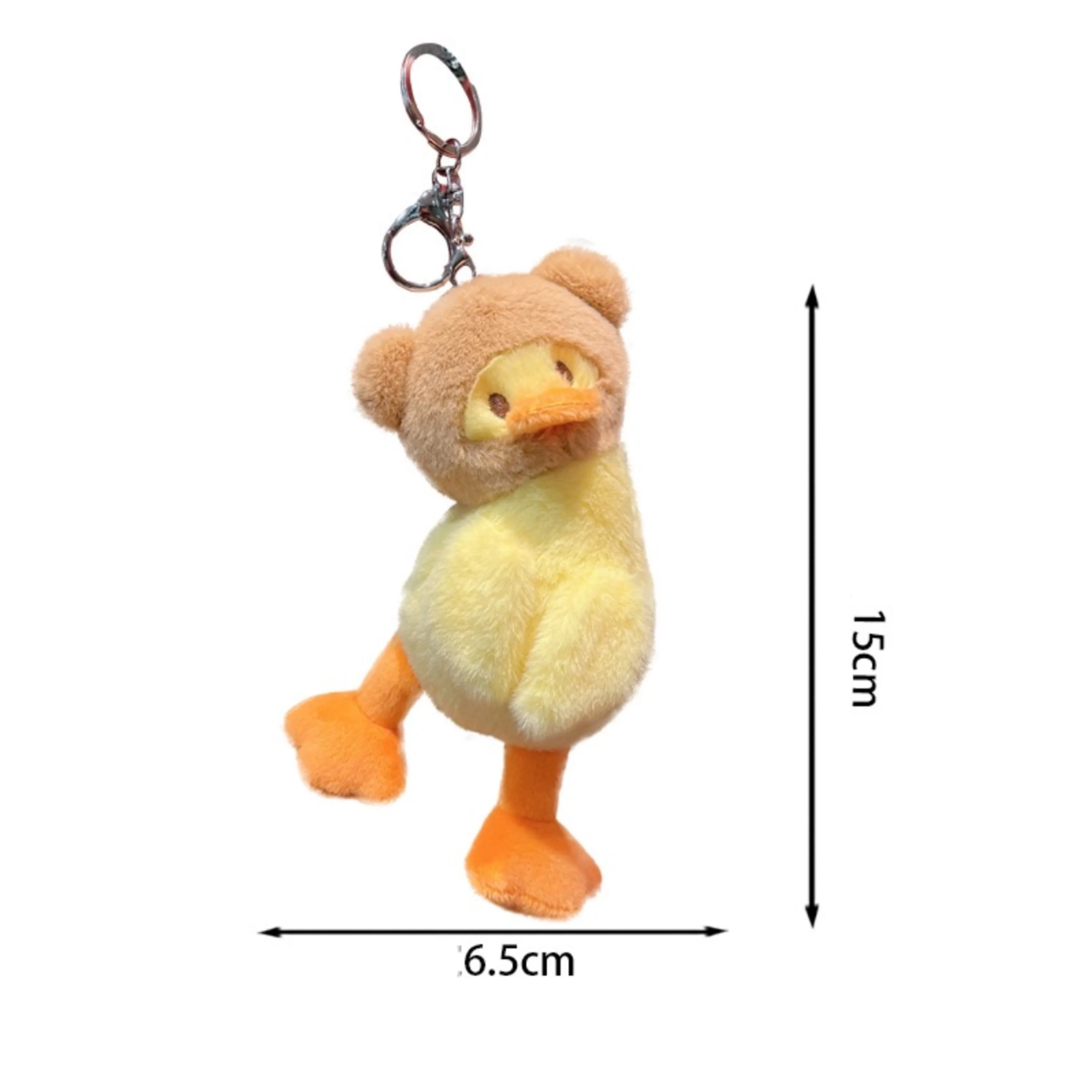 15cm Cute Crooked Ducks Plush Toys Keychain Pendant for Car Keys, Backpacks, and Wallets - Fun and Adorable Decoration