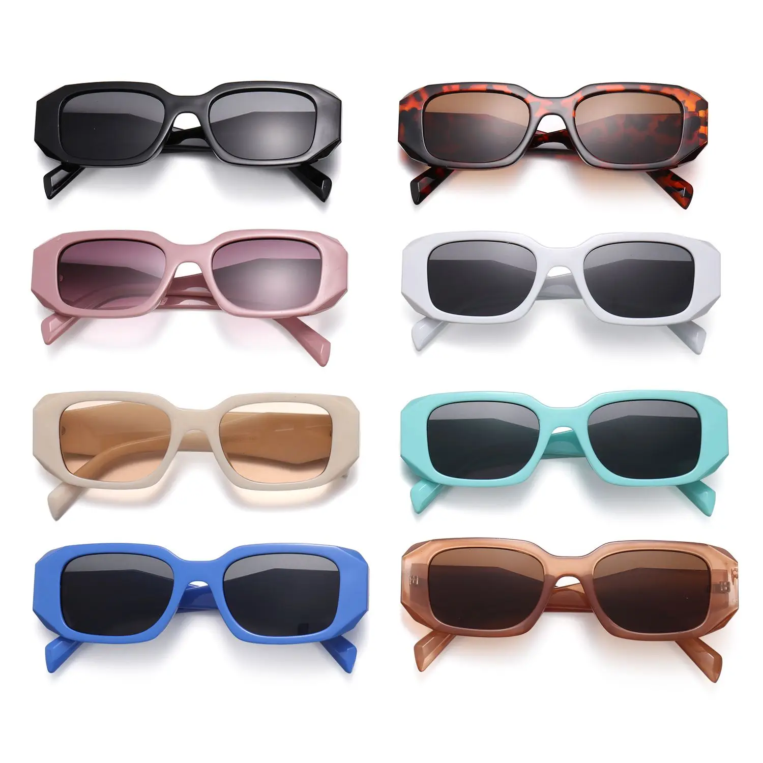 Vintage Outdoor UV Protection Eyewear Square Sun Glasses Men's Shades Women Sunglasses