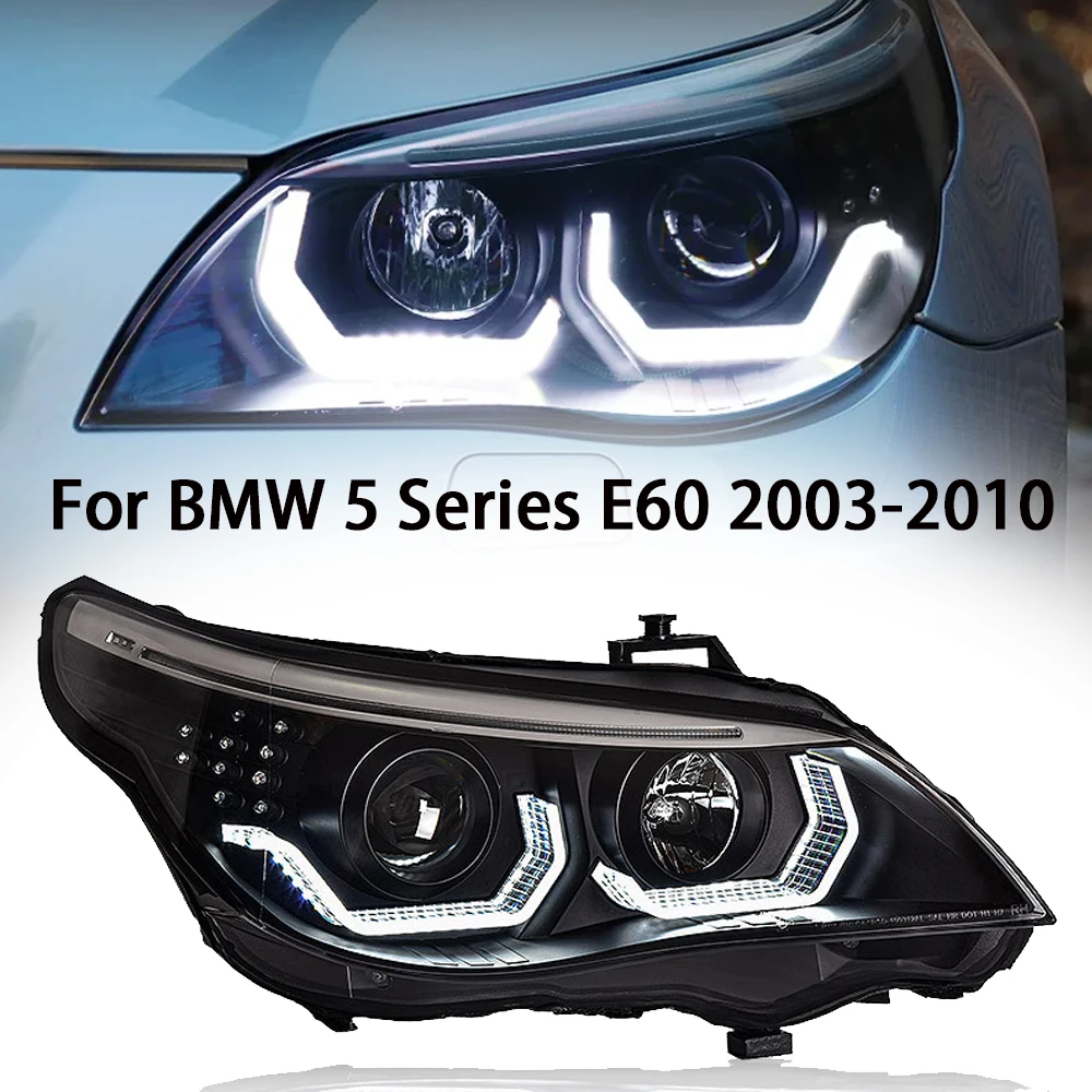 Car Front Headlight For BMW 5 series E60 03-2010 523i 530i LED Head Lamp Styling Dynamic Turn Signal Lens Automotive Accessories