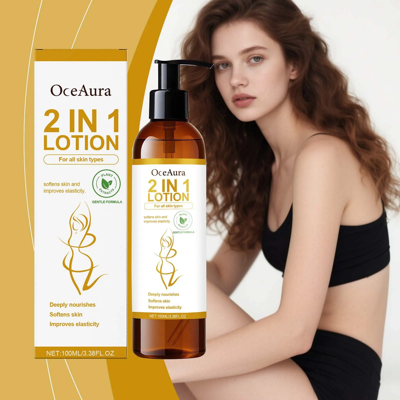 

OCEAURA Lemon Body Lotion Improve Relaxation Enhance Elasticity Deep Hydration Relieve Discomfort Massage Skin Body Sooth Lotion