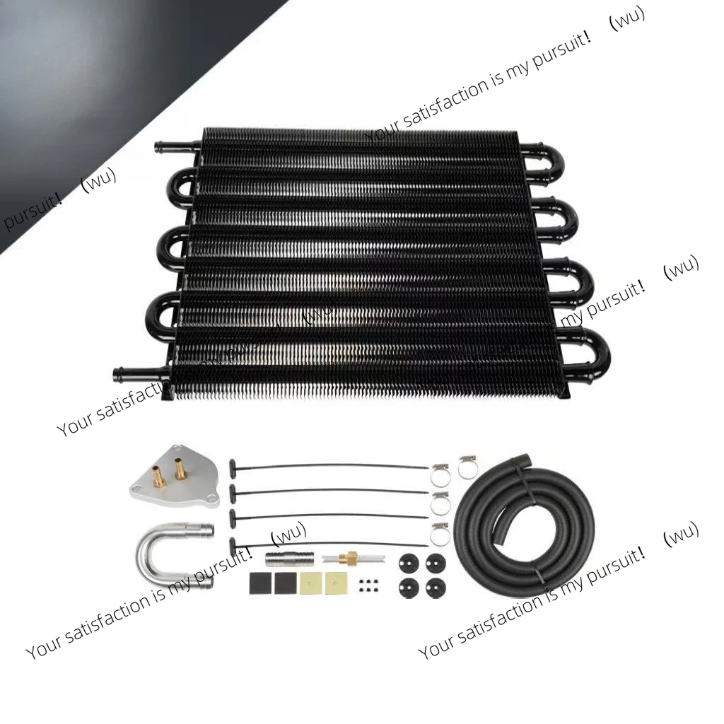 Accesorios de modificación automática, enfriador de aceite de condensador tubular de 8 filas para aire acondicionado automotriz, tubo en U con conector de caja de cambios