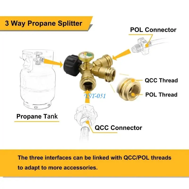 E15A Gas Cylinders Distributor Brass Splitters Featuring Locking Valves And Gauge